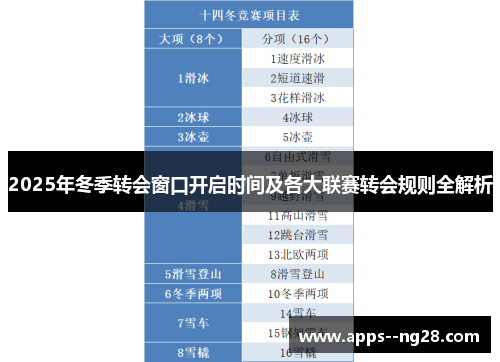 2025年冬季转会窗口开启时间及各大联赛转会规则全解析