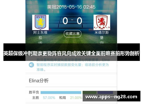 英超保级冲刺期谁更稳阵容风向成败关键全面前瞻赛前形势剖析